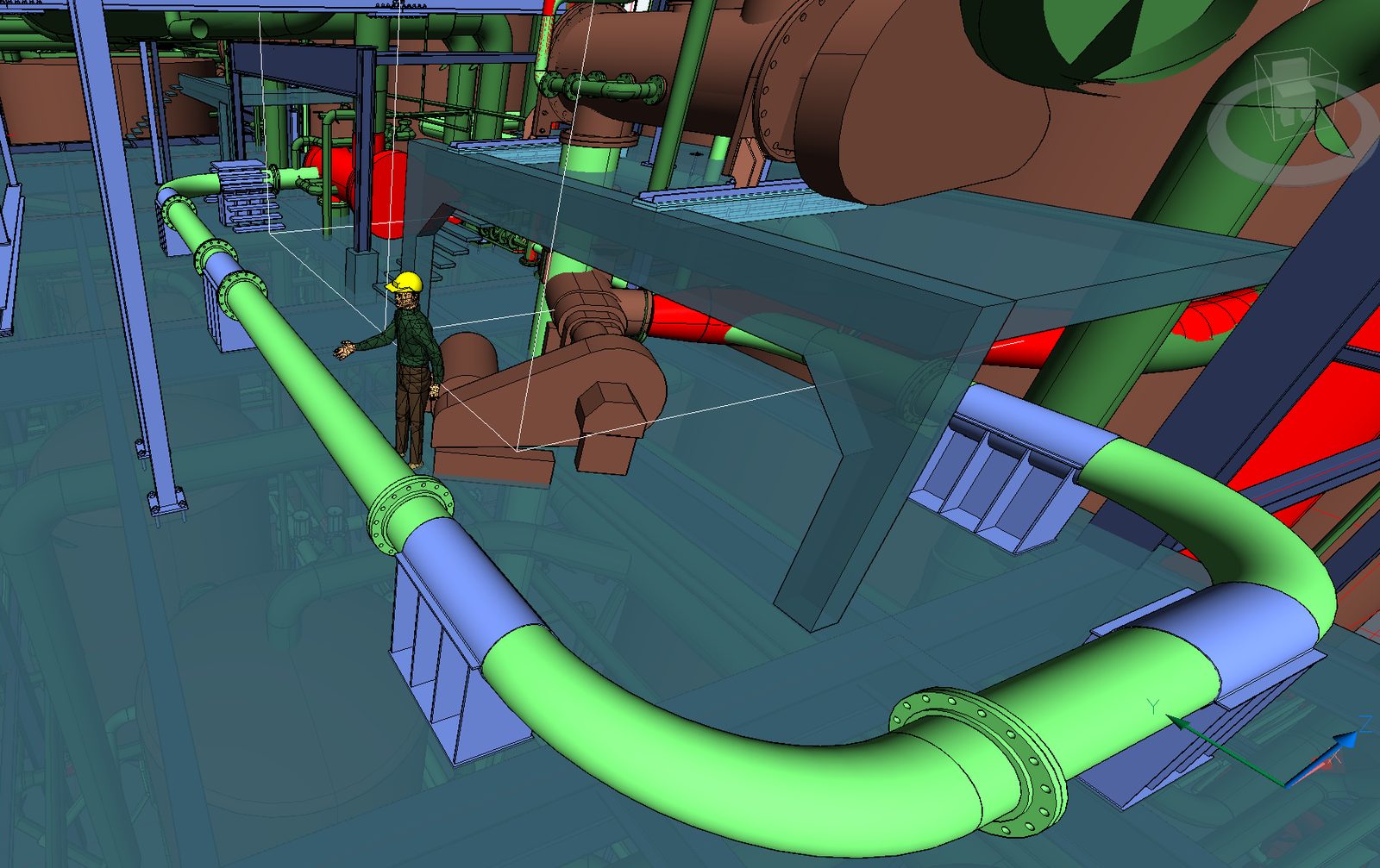 Pump and piping installation model